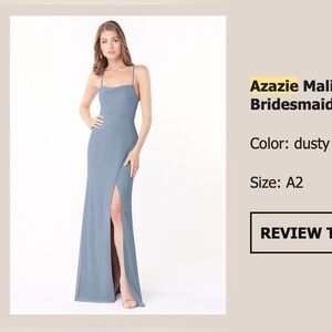 Azazie Maliya Bridesmaid Dress (chiffon - dusty blue - size AZ)